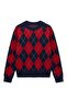 Navy Blue Red Haley Diamond Patterned Sweater - 2