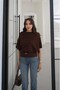 Brown Wes Bat Sleeve Belted Sweater - 2