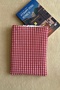Fabric Book Cover with Pockets, Cherry Patterned Checkered Book Lover Gift - 5