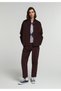 Regular Fit High Waist Straight Leg Women's Purple Trousers