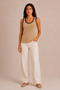 Women's Contrast Ribbed Wide Strap Ribbed Flexible Regular Fit Undershirt - 3