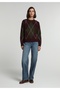 Regular Fit Round Neck Jacquard Women's Purple Sweater - 3