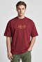 Men Crew Neck Short Sleeve Graphic Print T-Shirt, Maroon