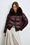 Daisy Goose Feather Women's Coat Plum - 3