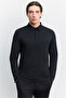 Men's Black Polo Collar Buttoned Chest Logo Printed Technical T-Shirt A62Y1014 - 5