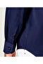 Men's Regular Fit Logo Embroidered Long Sleeve Navy Blue Shirt - 5
