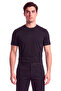 Men's Comfortable Fit Logo Embossed Cotton Short Sleeve Black T-Shirt