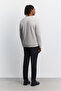 Men's Gray Crew Neck Injection Printed Interlock Sweatshirt A62Y1214 - 4