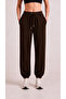 Women's Brown Modal Fabric Silky Textured Sweatpants