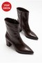 Women's Pointed Toe Thick Heel Side Zipper Heeled Boots - 3