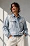 Women's Slim Denim Jacket with Stone Detail Oversize Model Fk3535 - 2