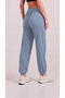Women's Baby Blue Modal Fabric Silky Textured Sweatpants - 4