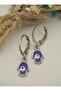 Nazar Beaded Mini Earrings - Silver Color - - 3