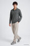 Khaki Comfortable Fit Basic Men's Polo Collar T-Shirt - 88512