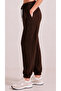 Women's Brown Modal Fabric Silky Textured Sweatpants - 6