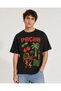 Pacha Cherry Palm Retro Printed Oversize T-Shirt Unisex 80% Cotton Boxy Fit Streetwear T-Shirt Thick Textured - 2