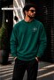 Men's Minimal Star & Compass Printed Cycling Round Neck Casual Sweatshirt