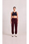 Women's Burgundy Modal Fabric Silky Textured Sweatpants - 3