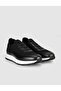 Genuine Leather Knitwear Black Men's Sneaker Shoes - 3