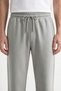 Men's Stone Color 3-Thread Rastered Sweatpants with Straight Legs, Relaxed Fit, Elastic Waistband and Pockets - 6