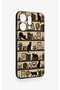 Oppo Reno 14 Compatible Vintage Black Cat Patterned Silicone Case - 4