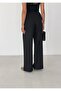 Women's Double Fabric Chinese Button Detailed Wide Leg Pants - 7
