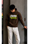 Men's Good Vibes Graffiti Printed Hooded Kangaroo Pocket Regular Fit Men's Sweatshirt
