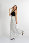 Women's Summer Ecru Blue High Waist Pleated Belted Wide Leg Pants 30393 - 5