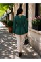 Timeless Elegance Women's Belt Buckle Waist Cinched Long Sleeve Flounce Crepe Blouse - 4