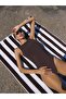 Round Neck Swimsuit Brown - 4