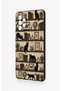 Samsung-A72 Compatible Vintage Black Cat Patterned Silicone Case - 4