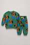 Boy's Green Dog Printed Cotton 3 Thread Fabric Undergarment Set - 3