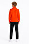 Unisex Children's Raised Collar Tracksuit Set Orange-311 - 3
