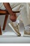 Sage Model Genuine Leather Handmade Beige Knitwear Sneaker Shoes - 3