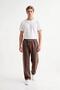 Men's Brown 3 Thread Rastered Sweatpants with Flat Legs, Comfortable Cut, Elastic Waistband and Pockets - 8