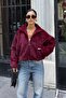 Women's Stand Collar Faux Fur Jacket - 2