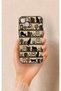 Vintage Black Cat Pattern Silicone Case Compatible with iPhone 14 Plus/15 Plus