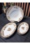 5 Piece Velour Brown Salad Boat Set Porcelain - 2