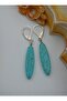 Turquoise Stone Earrings - Blue - - 2