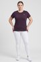 Women Sportwear Fit Short Sleeve Training T-Shirt, Purple - 2