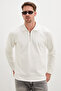 Printed Half-Zip Polo Collar Sweatshirt - 5