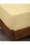 Yellow Colored 100% Cotton Combed Elastic Bed Sheet 30-35 cm High Edge (Single - Double - King and King Size) - 4