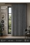 Anthracite Adafon Fon Curtain with Velvet Texture, Stylish and Soft Textured Decorative Curtain Compatible with Cornice