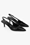 Women's Kaven Black Leather Mini Heeled Stiletto