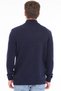 Navy Blue Men's 80% Wool 20% Acrylic Zigzag Knit Patterned Pocketed Full Zipper Stand Collar Knitwear Cardigan Trist-5368 - 4