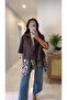 Milasa Brown Oversize Crop Jacket
