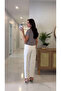 Fusla Cream Straight Cut Trousers - 3