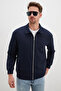 Zippered Polo Collar Pocket Jacket