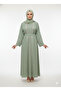 Sage Green Mirror Work Abaya | Rizqé Luxury Sheesha Embellished Modest Open Wrap Dress - 2