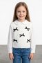 Bow Detailed Crew Neck Girls' Knitwear Sweater - 2